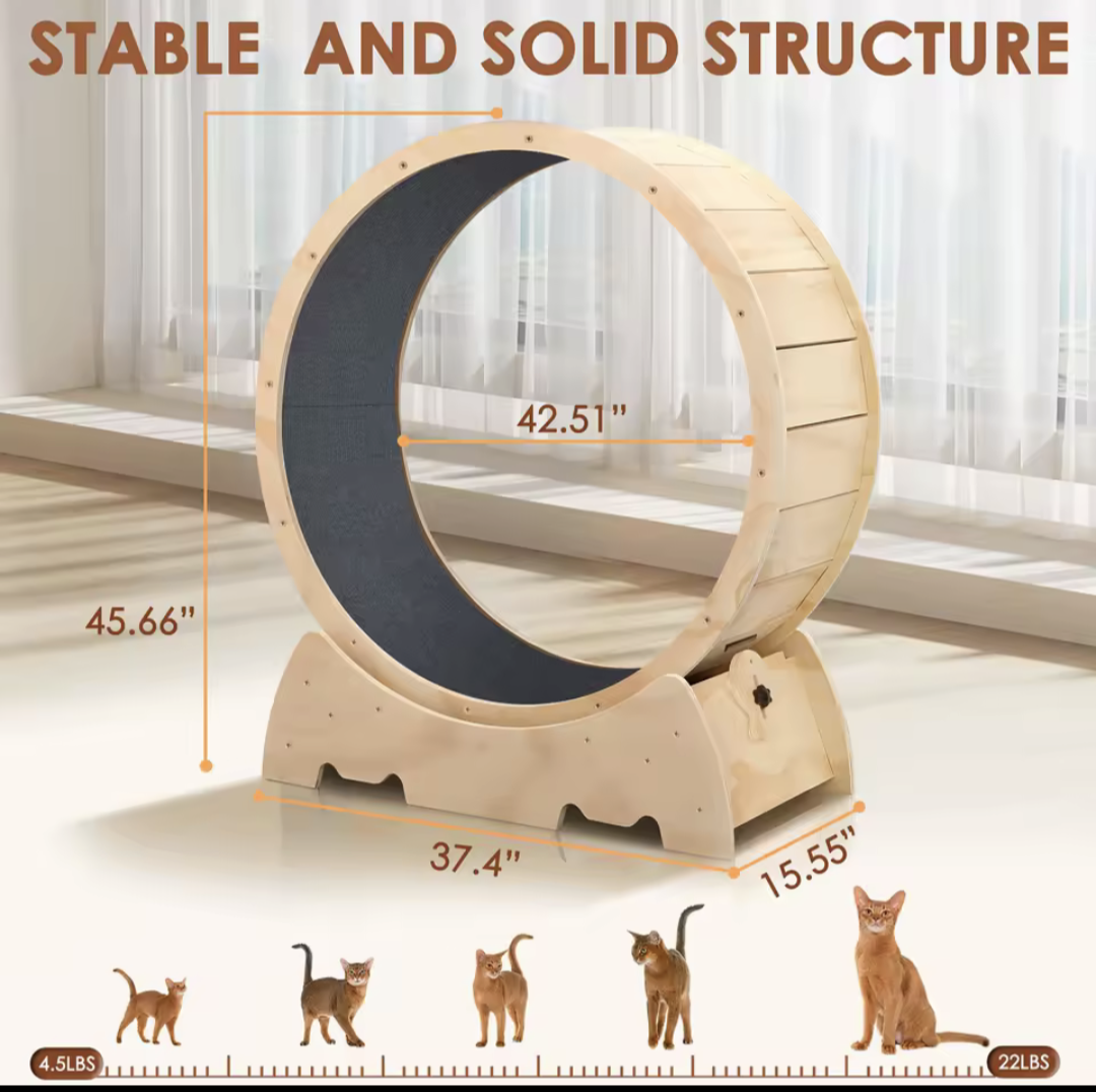 The Cat Life Solid Wooden Cat Exercise Wheel