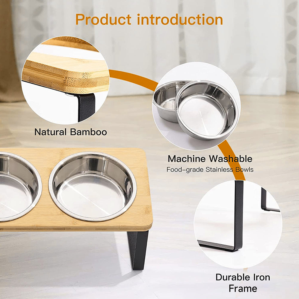 Elevated Double Cat Feeder - FREE DELIVERY