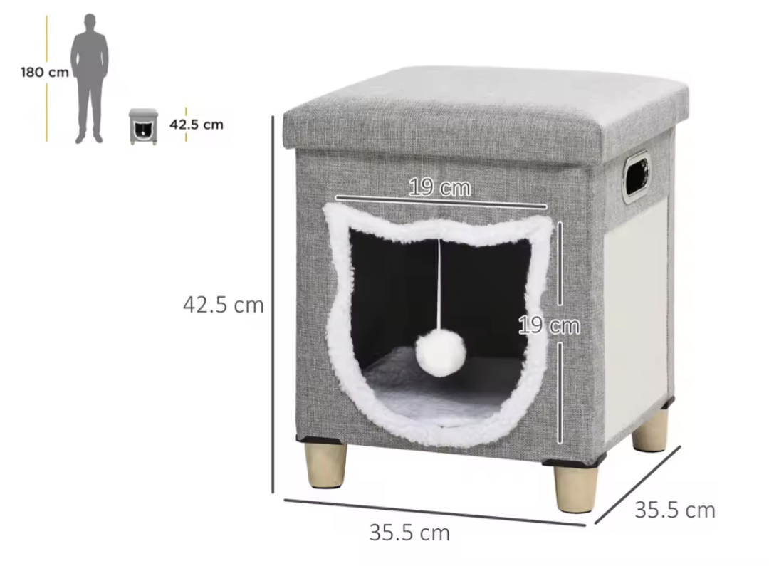 The Cat Life 2 in 1 Cat Bed Ottoman