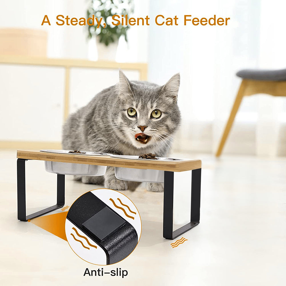 Elevated Double Cat Feeder - FREE DELIVERY