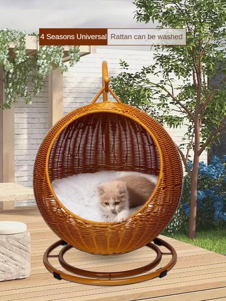 Hand Woven Cat Bed Swinging Basket