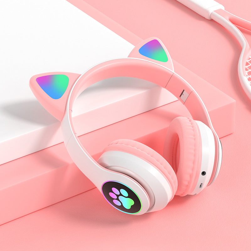 Flashing Cat Ear Bluetooth Headphones