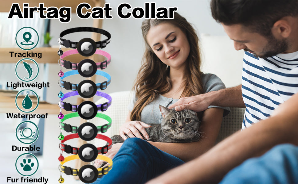 Reflective Apple Airtag Collar with Safety Buckle