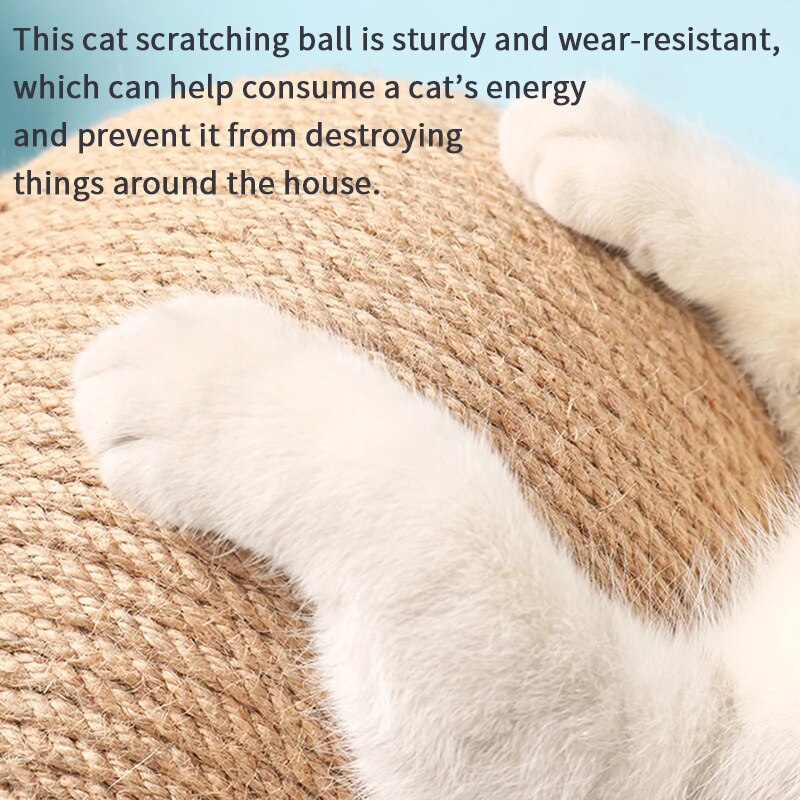 Cat scratching ball wooden frame