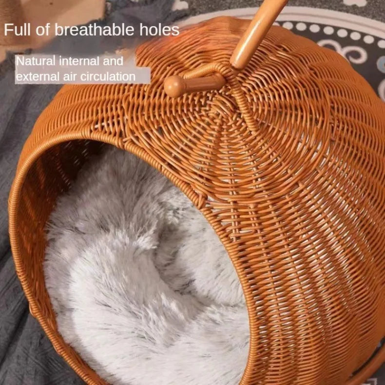 Hand Woven Cat Bed Swinging Basket