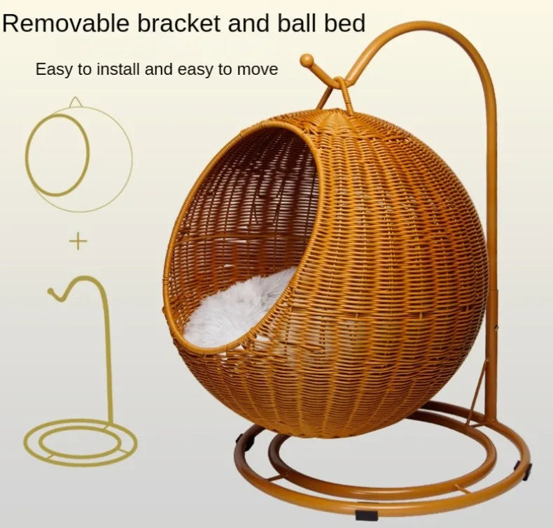 Hand Woven Cat Bed Swinging Basket