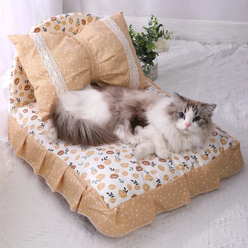 Cat Bed Mattress with Princess Pillow