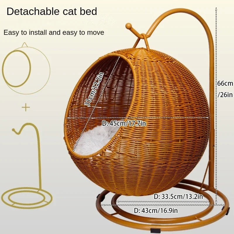 Hand Woven Cat Bed Swinging Basket