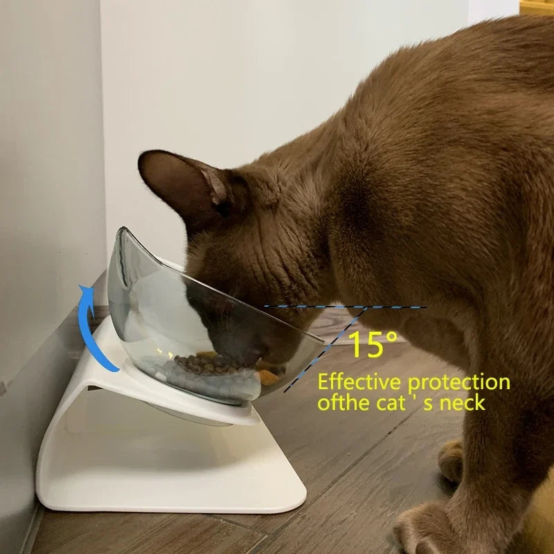 Non-Slip Twin Cat Feeding Bowls with Stand - Free Delivery