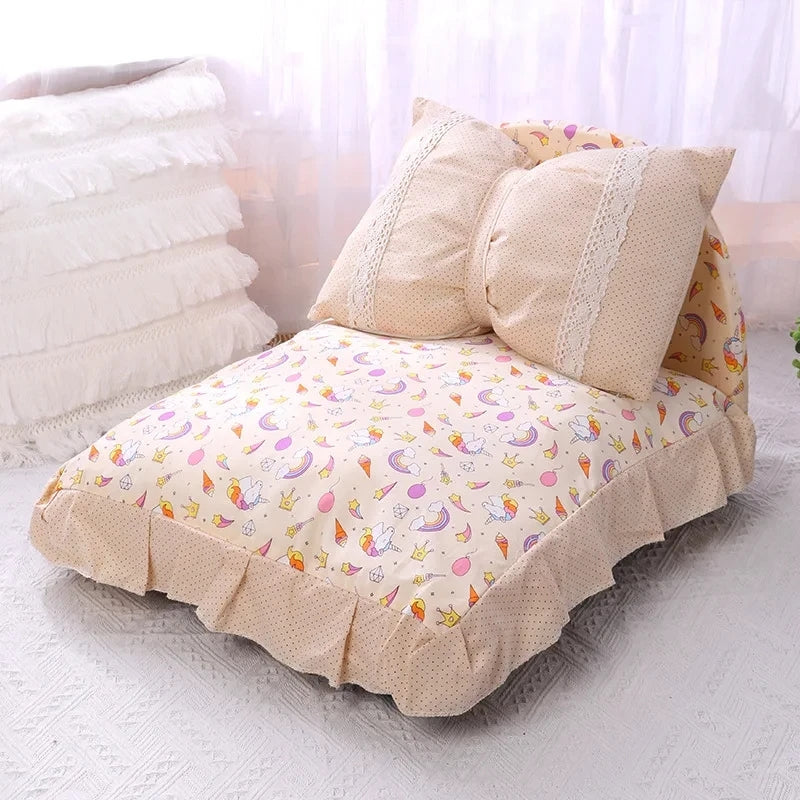 Cat Bed Mattress with Princess Pillow