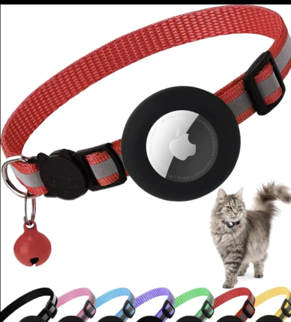 Reflective Apple Airtag Collar with Safety Buckle