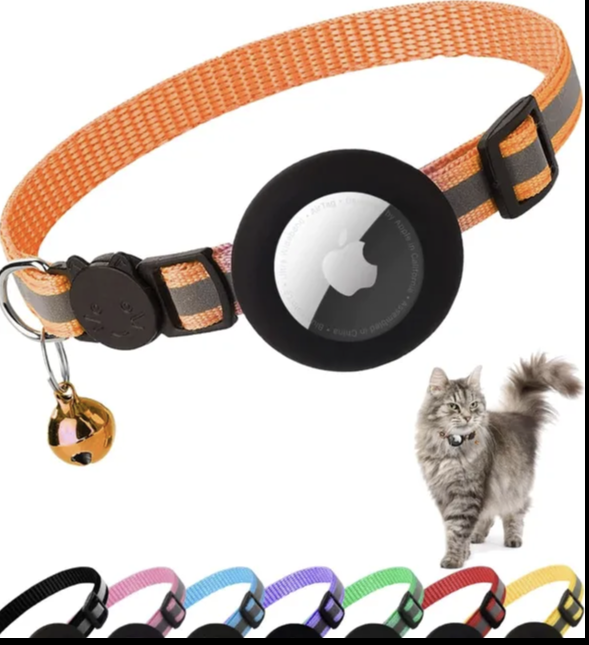 Reflective Apple Airtag Collar with Safety Buckle