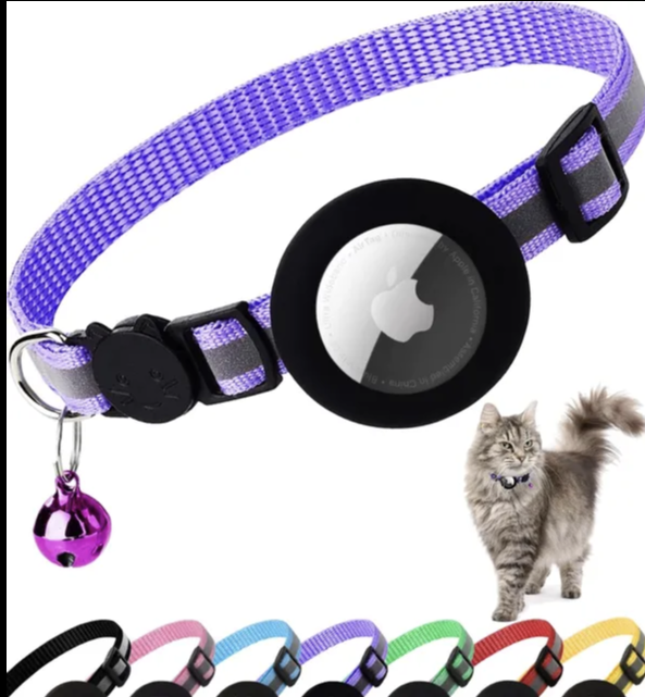 Reflective Apple Airtag Collar with Safety Buckle