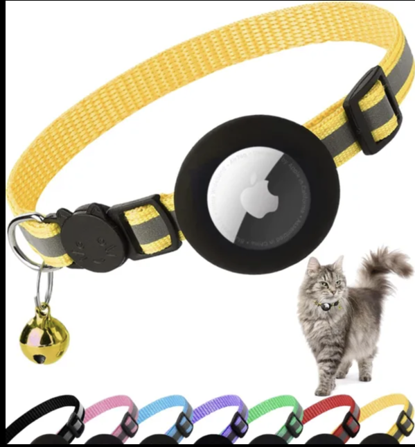 Reflective Apple Airtag Collar with Safety Buckle