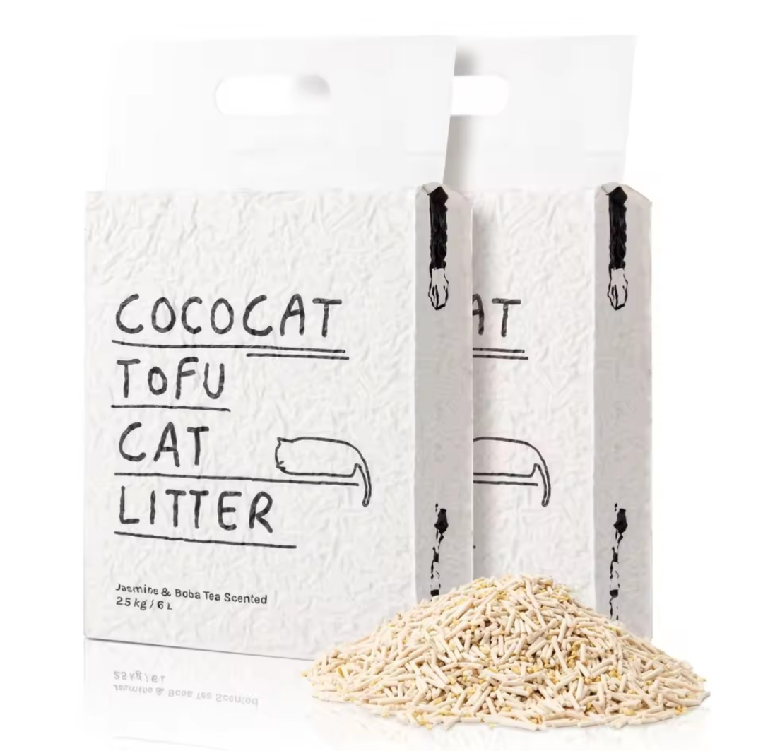 Coco Cat Plant-Based Tofu Cat Litter – Natural Pea Fiber & Millet Blend, Fast Clumping, Odor Control