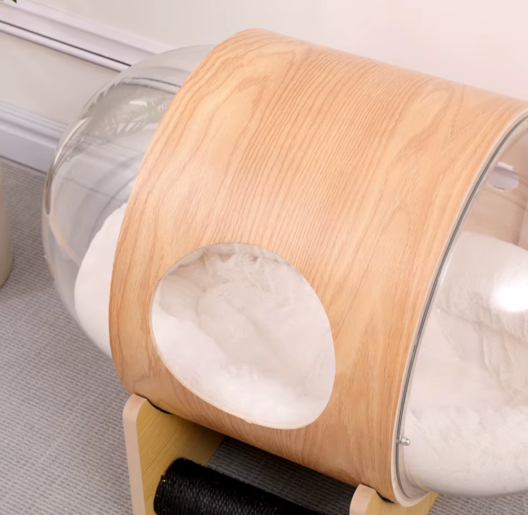 Space Capsule Cat Bed with Transparent Dome & Sisal Roller – Exclusive to The Cat Life – £50 OFF