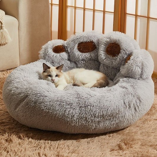 The Cat Life Plush Paw Shaped Bed