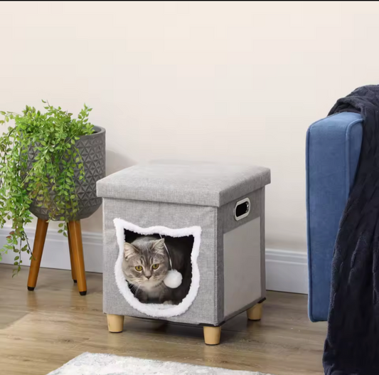 The Cat Life 2 in 1 Cat Bed Ottoman