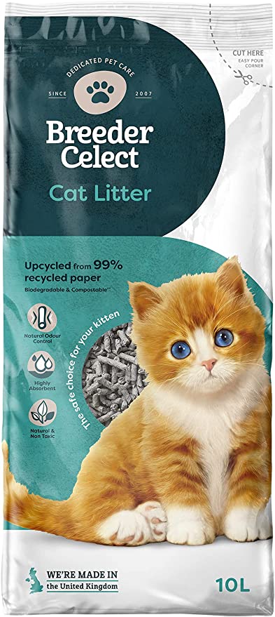 Breeder Celect Paper Pellet Cat Litter 10 Litre