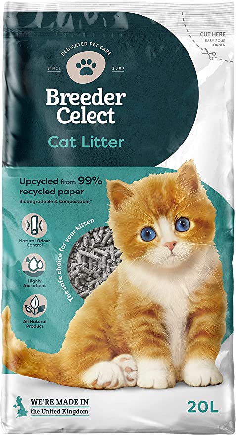 Breeder Celect Paper Pellet Cat Litter 20 Litre