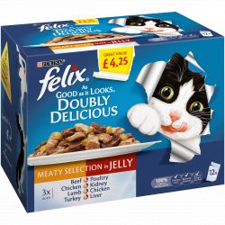 Felix As Good As It looks DoublY Delicious Meat Selection in Jelly 12 pack £4.25