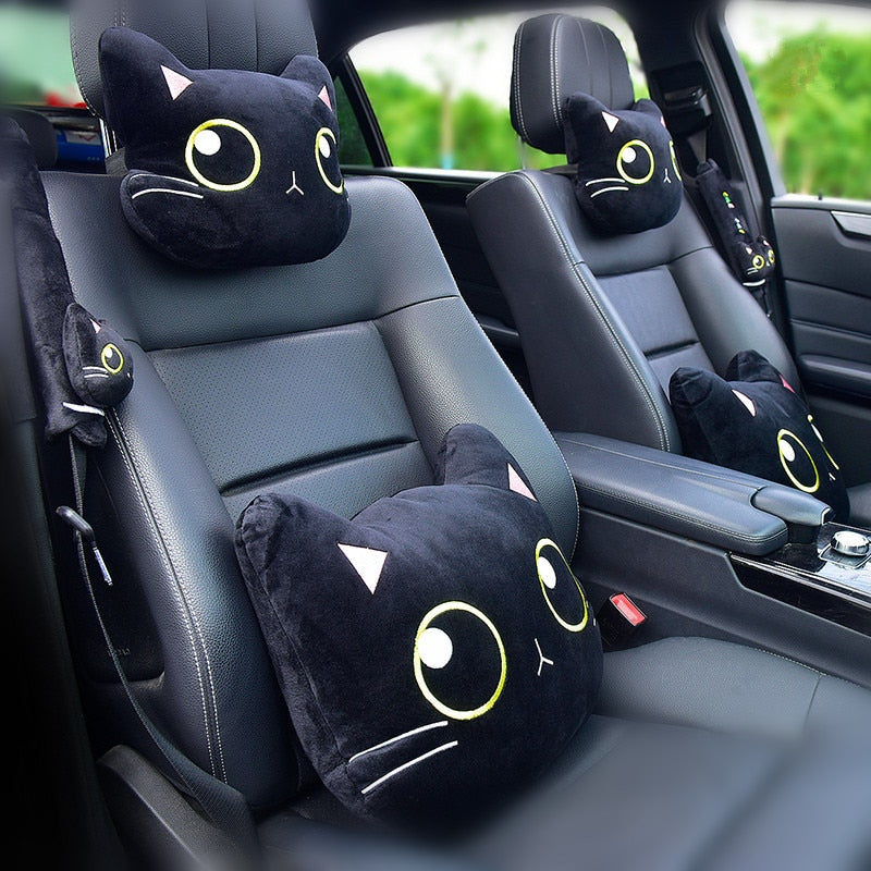 Cute Cat Car Pillows and Seatbelt Covers