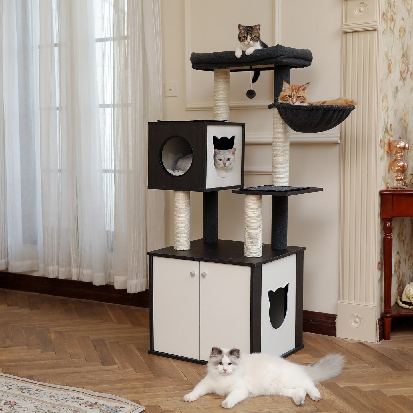 Wood Luxury Cat Tree Climbing Tower