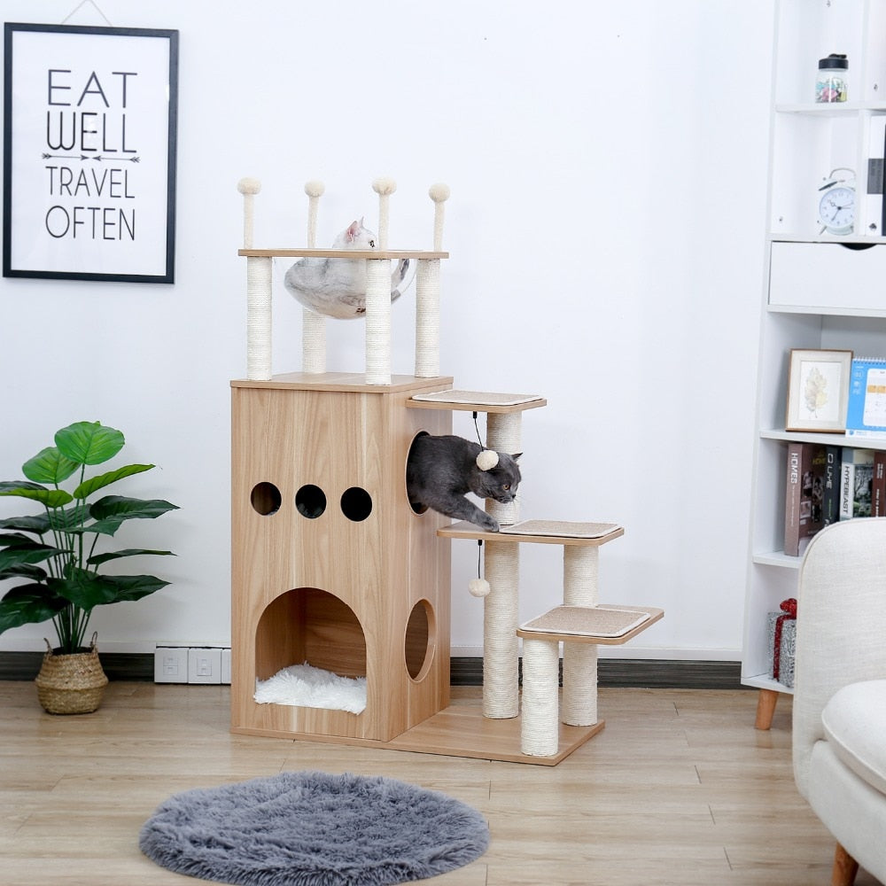 Cat Tree Tower Playhouse