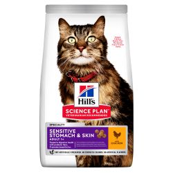 Hill's Science Plan Adult Sensitive Stomach & Skin Dry Cat Food Chicken Flavour 1.5kg