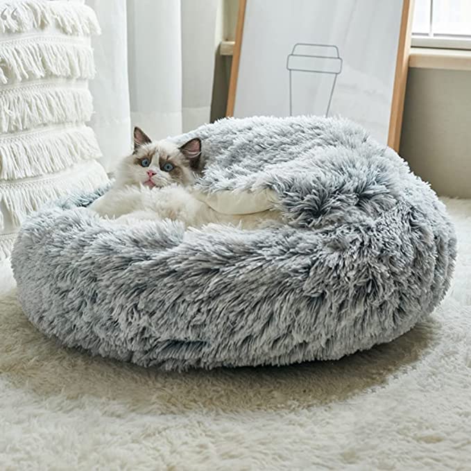 Plush Cat Bed Round Cat Cushion House